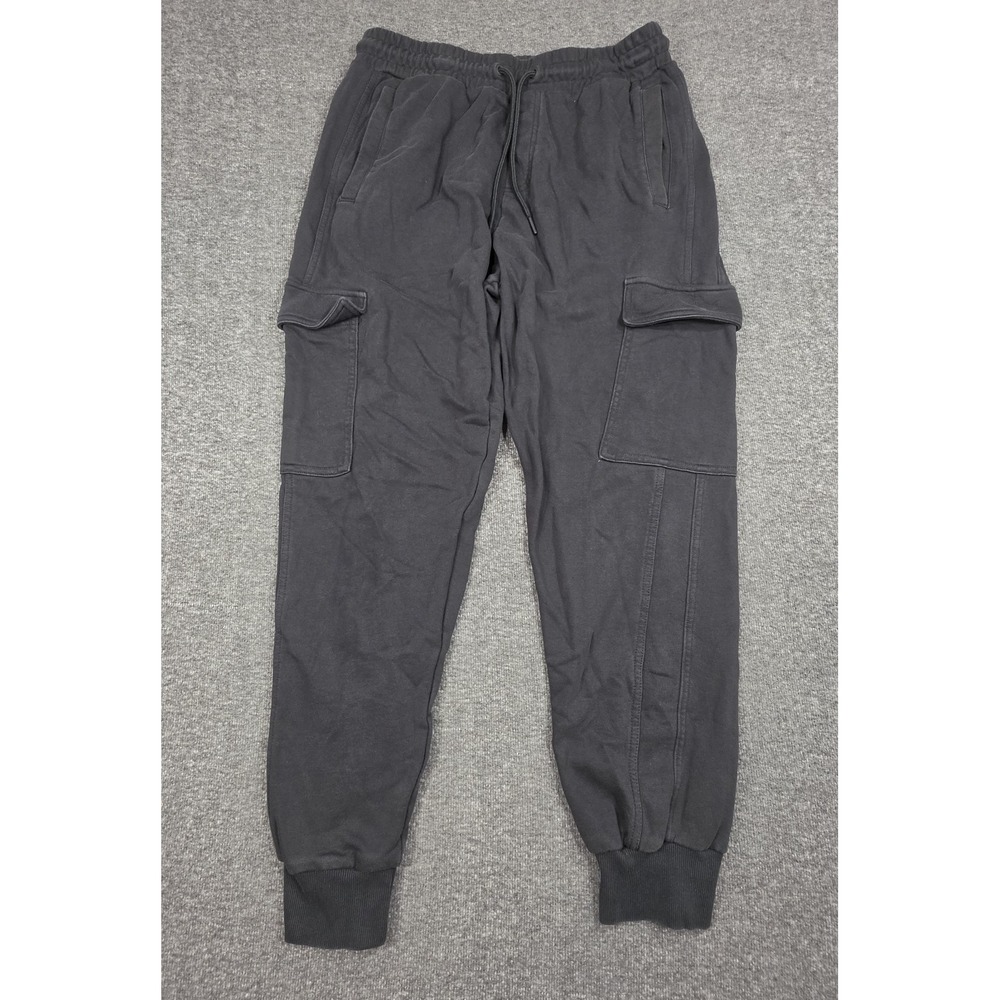 Gymshark Cargo Jogger Pants Mens Sz L Black Sweatpants Rest Day Gym Workout